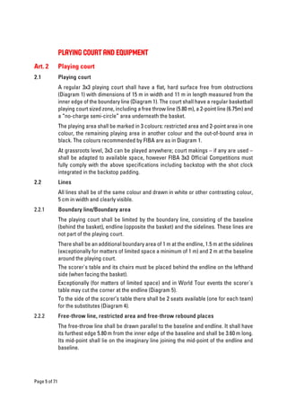 PLAYING COURT AND EQUIPMENT
 