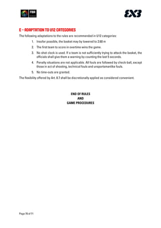 E – ADAPTATION TO U12 CATEGORIES
 