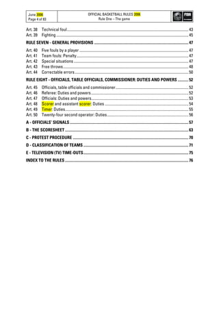 Rules In Basketball Game FIBA Official Basketball Rules 2006 | PDF