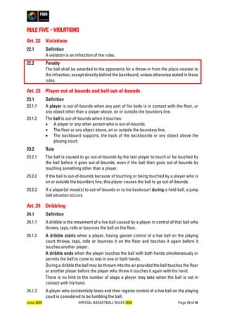 FIBA Official Basketball Rules 2020 (yellowtracking_v1.0) | PDF
