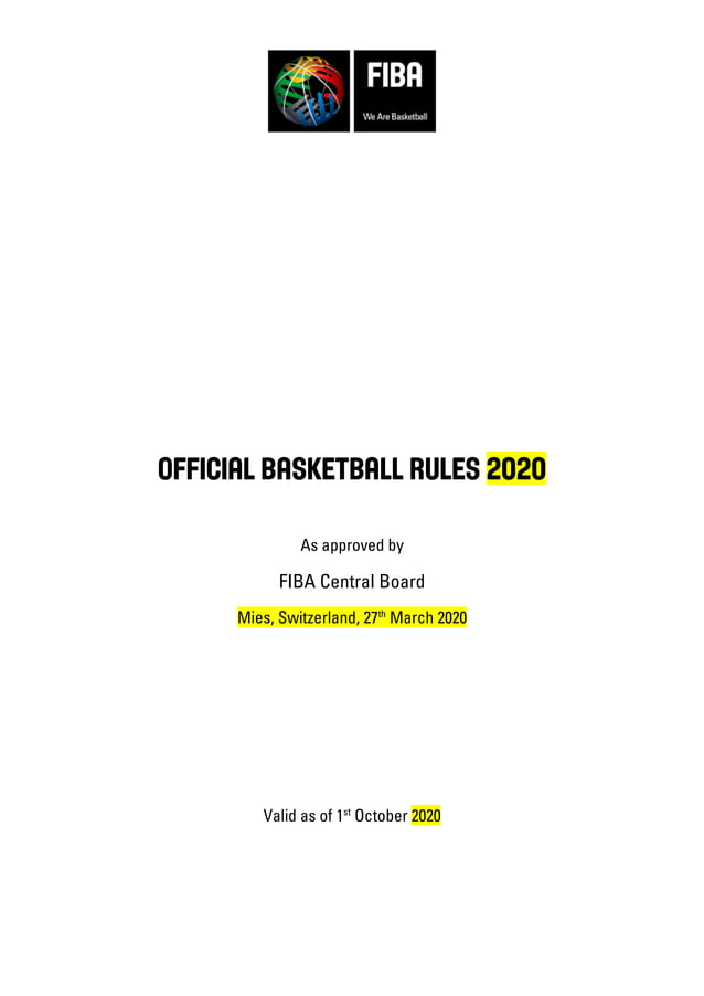 FIBA Official Basketball Rules 2020 (yellowtracking_v1.0) PDF