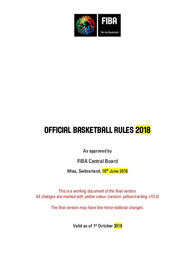 Fiba Rule Book 2018 Pdf