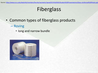 Source: http://scholar.lib.vt.edu/theses/available/etd-42198-113329/unrestricted/ch1.pdf

                                            Resin Processing
                                             Raw Materials
       • Vinyl esters
              – There are various ways to produce vinyl
                esters, usually of resins and unsaturated acids
                      • Addition products of epoxide resin and ethylenically
                        unsaturated monocarboxylic acids
                      • Glycidyl methacrylate + multifunctional phenol (e.g.
                        Bisphenol-A)




          Return to Contents                                                               Next: Polymerization
 
