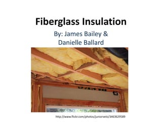 Fiberglass Insulation By: James Bailey &Danielle Ballard http://www.flickr.com/photos/juniorvelo/3463629589 