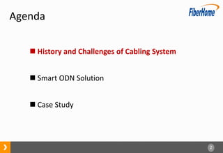 2
Agenda
 History and Challenges of Cabling System
 Smart ODN Solution
 Case Study
 