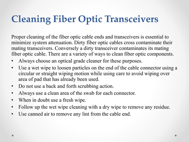 Fiber Optic Cable Installation and Handling Instructions | PPT