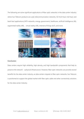 Fiber Optic Network for Data Center Industry Applications | PDF