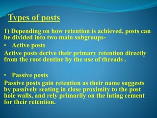 Posts Remain Effect Fiber post | PPTX