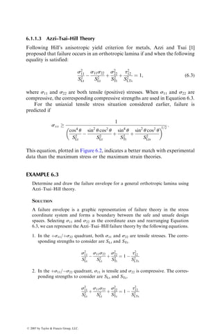 P5.6. The following isothermal viscosity data were obtained in a parallel-plate
viscometer for an epoxy system cured at 1258C:
Time (min) Viscosity (cP)
0 79.5
20 100
40 148
60 162
80 263
100 512
120 1,480
140 6,160
160 44,600
180 513,000
200 14,781,000
Plot the data on a semilog scale and schematically show how the nature
of this curve may change if (a) the curing temperature is 1508C, (b) the
curing temperature is 1008C, and (c) the epoxy system is B-staged before
curing at 1258C.
P5.7. Lee et al. [1] fitted the following equation to the viscosity (h) data (in Pa s)
for an epoxy system:
h ¼ 7:9  1014
exp
E
RT
þ 14ac
 
for ac  0:5,
where
E ¼ activation energy for viscosity ¼ 9 3 104
J=mol
R ¼ universal gas constant (J=mol K)
T ¼ absolute temperature (K)
ac ¼ degree of cure
Using this equation, estimate the viscosity of the epoxy system at 1008C
and 1508C (a) at the beginning of the curing reaction, (b) at 20% cure,
and (c) at 40% cure.
P5.8. Roller* has represented the isothermal viscosity data for a B-staged
epoxy resin, by the following four-parameter equation:
* M.B. Roller, Characterization of the time–temperature–viscosity behavior of curing B-staged
epoxy resin, Polym. Eng. Sci., 15:406 (1975).
ß 2007 by Taylor  Francis Group, LLC.
 