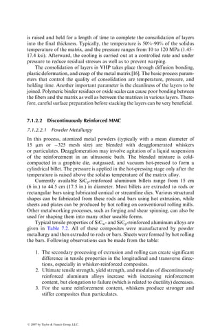 SLt ¼ SLc ¼ 1447.5 MPa, STt ¼ STc ¼ 44.8 MPa, and SLTs ¼ 62
MPa. Assuming that the maximum stress failure theory applies to this
material, determine Fxx at (a) FPF and (b) ultimate failure.
P6.6. A [0=90=±45]S T-300 carbon fiber–epoxy laminate is subjected to the
following in-plane loads: Nxx ¼ 1000 lb=in., Nyy ¼ 200 lb=in., and
Nxy ¼ 500 lb=in. Each ply in the cured laminate is 0.006 in. thick.
The basic elastic and ultimate properties of the material are as follows:
E11 ¼ 20 3 106
psi, E22 ¼ 1.3 3 106
psi, G12 ¼ 1.03 3 106
psi, n12 ¼ 0.3,
«Lt ¼ 0.0085, «Lc ¼ 0.0098, «Tt ¼ 0.0045, «Tc ¼ 0.0090, and gLTs ¼
0.015. Using the maximum strain theory, determine whether any of the
laminas in this laminate would fail at the specified load.
P6.7. If the laminate in Problem P6.6 is subjected to an increasing unaxial
load in the x direction, determine the minimum load at which the FPF
would occur.
P6.8. Show that, for an isotropic material, Equation 6.8 gives a hole stress
concentration factor of 3.
P6.9. Show that the hole stress concentration factor for a 08 laminate is
KT ¼ 1 þ
ﬃﬃﬃﬃﬃﬃﬃﬃﬃﬃﬃﬃﬃﬃﬃﬃﬃﬃﬃﬃﬃﬃﬃﬃﬃﬃﬃﬃﬃﬃﬃﬃﬃﬃﬃﬃﬃﬃﬃﬃﬃﬃﬃﬃﬃﬃ
2
ﬃﬃﬃﬃﬃﬃﬃ
E11
E22
r
 n12
 
þ
E11
G12
s
:
P6.10. Compare the hole stress concentration factors of [0=90]4S, [0=90=±45]2S,
and [0=90=±60]2S T-300 carbon fiber–epoxy laminates. The basic lam-
ina properties are: E11 ¼ 21 3 106
psi, E22 ¼ 1.35 3 106
psi, n12 ¼
0.25, and G12 ¼ 0.83 3 106
psi.
P6.11. A 10 mm diameter hole is drilled at the center of the 100 mm wide
[0=45]8S laminate in Problem P6.5. Calculate the hole stress concentra-
tion factor of the laminate, and state how it may change if (a) some of
the 458 layers are replaced with 458 layers, (b) some of the 458 layers
are replaced with 908 layers, and (c) some of the 458 layers are replaced
with 08 layers.
P6.12. Using the point stress criterion, estimate the notched tensile strength
of a [0=±30=90]8S T-300 carbon fiber–epoxy laminate containing a
central hole of (a) 0.25 in. diameter and (b) 1 in. diameter. Assume
that the characteristic distance d0 for the material is 0.04 in. The basic
elastic properties for the material are given in Problem P6.10. Assume
sUt ¼ 61 ksi.
ß 2007 by Taylor  Francis Group, LLC.
 