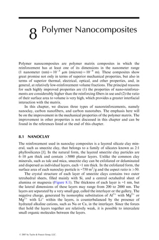 Evans and Marshall [26] have made the following suggestions for promoting
debonding and fiber pull-out:
1. The fracture energy required for debonding, Gic, should be sufficiently
small compared with that for fiber fracture, Gfc:
Gic
Gfc

1
4
:
2. Residual radial strain at the interface due to matrix cooling from the
processing temperature should be tensile instead of compressive.
3. Sliding resistance between the fibers and the matrix should be small,
which means the friction coefficient along the debonded interface should
also be small (~0.1).
4. Long pull-out lengths are expected with fibers having a large variability
in their strength distribution; however, for high composite strength, the
median value of the fiber strength distribution should be high.
As suggested in the preceding discussion and also verified experimentally, the
fracture toughness of a ceramic matrix composite is improved if there is poor
bonding between the fibers and the matrix. This can be achieved by means of a
fiber coating or by segregation at the fiber–matrix interface. The most common
method is to use a dual coating in which the inner coating meets the require-
ments for debonding and sliding, and the outer coating protects the fiber
surface from degradation at high processing temperatures.
7.2.2 MECHANICAL PROPERTIES
7.2.2.1 Glass Matrix Composites
Development of ceramic matrix composites began in the early 1970s with
carbon fiber-reinforced glass and glass-ceramic composites. Research by
Sambell et al. [27,28] on carbon fiber-reinforced borosilicate (Pyrex) glass
showed the following results:
1. Increasing fiber volume fraction increases both flexural strength and
flexural modulus of the composite containing continuous fibers.
2. The fracture energy of the glass matrix, as measured by the area under
the load–deflection diagrams of notched flexural specimens, increases
significantly by the addition of continuous carbon fibers. For example,
the fracture energy of 40 vol% carbon fiber-borosilicate glass is 3000
J=m2
compared with only 3 J=m2
for borosilicate glass. The flexural
strength for the same composite is 680 MPa compared with 100 MPa for
the matrix alone. The load–deflection diagram for the matrix is linear up
ß 2007 by Taylor  Francis Group, LLC.
 