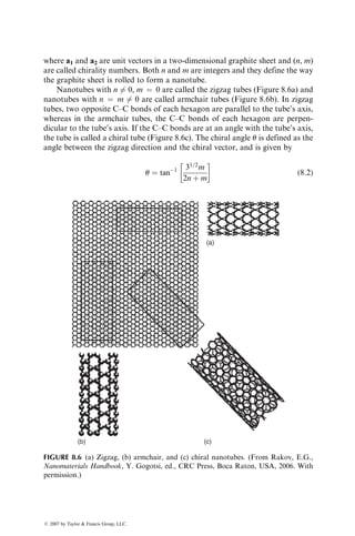 surface. In the isothermal CVD process, the temperature of the furnace is
maintained constant at 11008C. Since the pyrolitic carbon deposited on the
surface tends to close the pores located at and very close to the surface, it
becomes difficult to fill the internal pores with carbon. Thus it may be
necessary to lightly machine the preform surfaces to remove the surface carbon
layer and then repeat the infiltration process. The infiltration is better if either
a thermal gradient or a pressure gradient is created across the thickness of the
preform. In the thermal gradient technique, one surface is maintained at a
higher temperature than the other, and the carbon infiltration progresses from
the hotter surface to the colder surface. In the pressure gradient technique, a
pressure differential is created across the thickness, which forces the hydro-
carbon gas to flow through the pores in the preform and deposit carbon
throughout the thickness. With both these techniques, very little, if any,
crust is formed on the surfaces.
The C–C composite obtained by either liquid infiltration or by CVD can be
heated further to transform the carbon matrix from amorphous form to gra-
phitic form. The graphitization temperature is between 21008C and 30008C.
Graphitization increases both strength and modulus of the C–C composite,
while the fracture toughness depends on the graphitization temperature. For
example, for a pitch-based matrix, the optimum graphitization temperature is
27008C, above which fracture toughness starts to decrease [37].
Depending on the starting material and the process condition, the micro-
structure of carbon matrix in C–C composites may vary from small, randomly
oriented crystallites of turbostratic carbon to large, highly oriented, and graph-
itized crystallites. The carbon matrix may also contain large amount of poros-
ity, which causes the density to be lower than the maximum achievable density
of approximately 1.8–2 g=cm3
. There may also be microcracks originating from
thermal stresses as the C–C composite cools down from the processing tem-
perature to room temperature. Since porosity affects not only the density, but
also the properties of the composite, repeated impregnation and carbonization
cycles are used to reduce the porosity. This process is often referred to as
densification.
REFERENCES
1. R.K. Everett and R.J. Arsenault (eds.), Metal Matrix Composites: Mechanisms and
Properties, Academic Press, San Diego (1991).
2. R.K. Everett and R.J. Arsenault (eds.), Metal Matrix Composites: Processing and
Interfaces, Academic Press, San Diego (1991).
3. T.W. Clyne and P.J. Withers, An Introduction to Metal Matrix Composites, Cam-
bridge University Press, Cambridge, UK (1993).
4. N. Chawla and K.K. Chawla, Metal Matrix Composites, Springer, New York (2006).
5. A. Kelly and G.J. Davies, The principles of the fibre reinforcement of metals,
Metall. Rev., 10:1 (1965).
ß 2007 by Taylor  Francis Group, LLC.
 