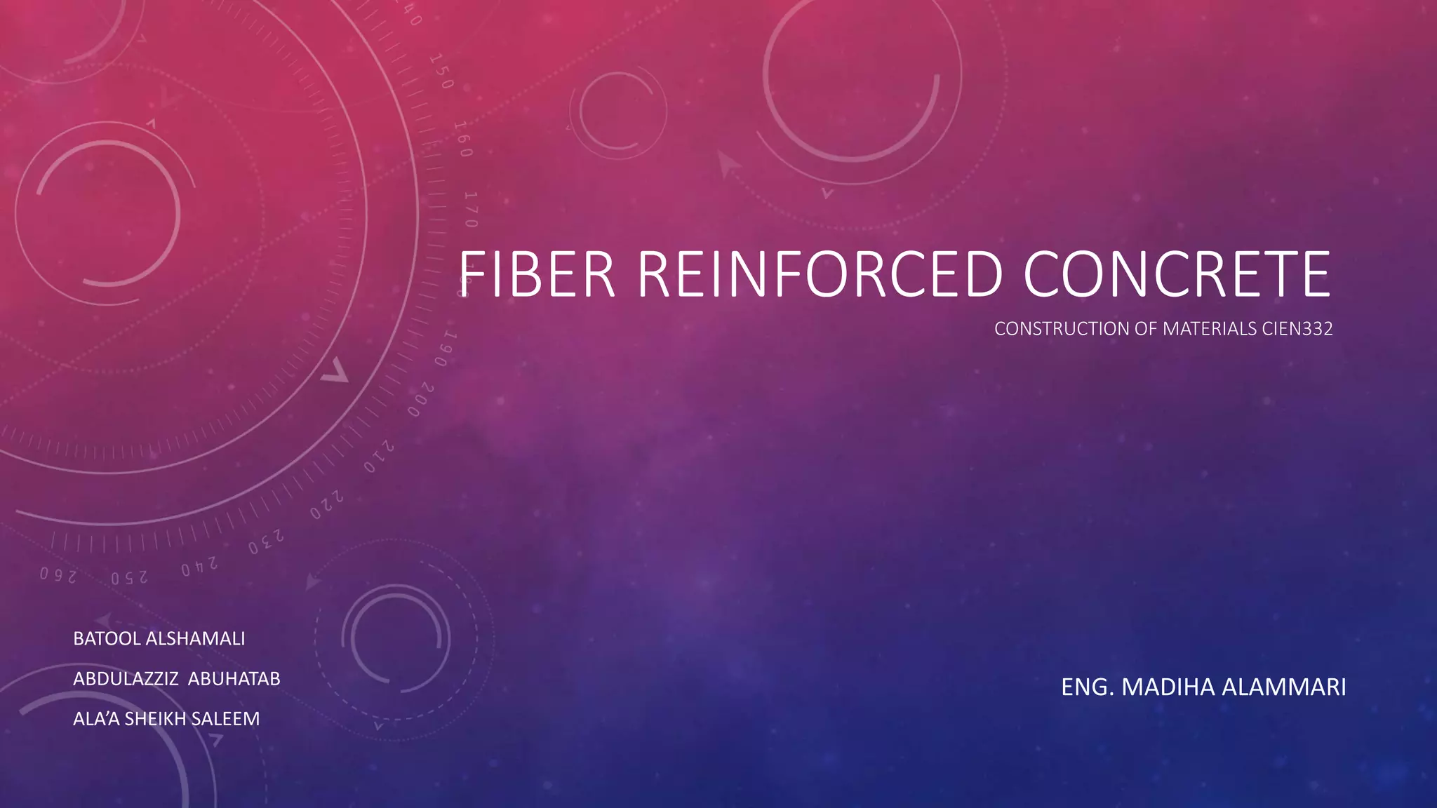 Fiber reinforced concrete PPT