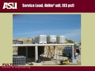 FULTON
s c h o o l o f e n g i n e e r i n g
Service Load, 4kNm² udl, (83 psf)
 