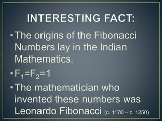 Fibonacci numbers | PPTX