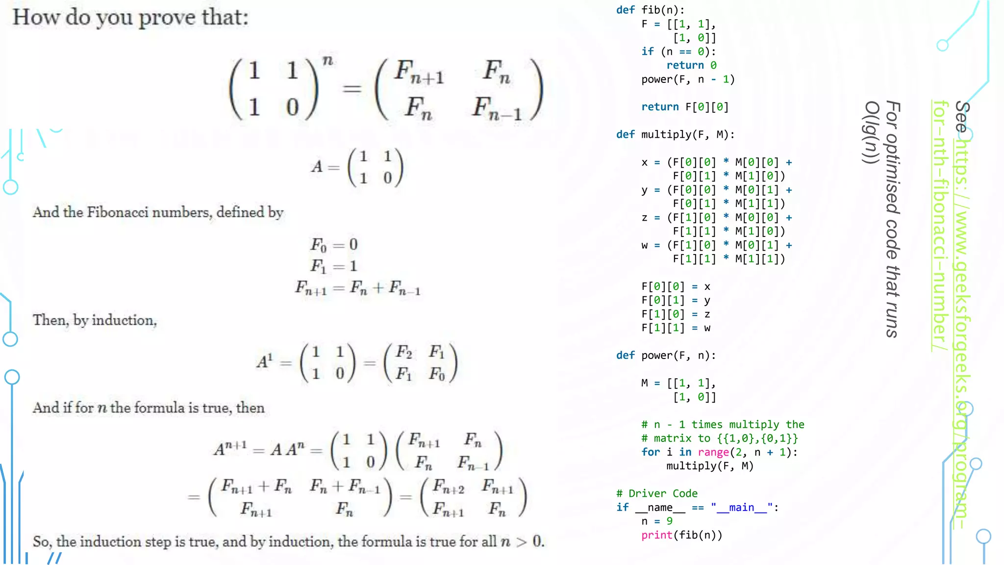 Fibonacci optimisation | PPTX
