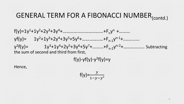 Fibonacci series | PPTX | Physics | Science