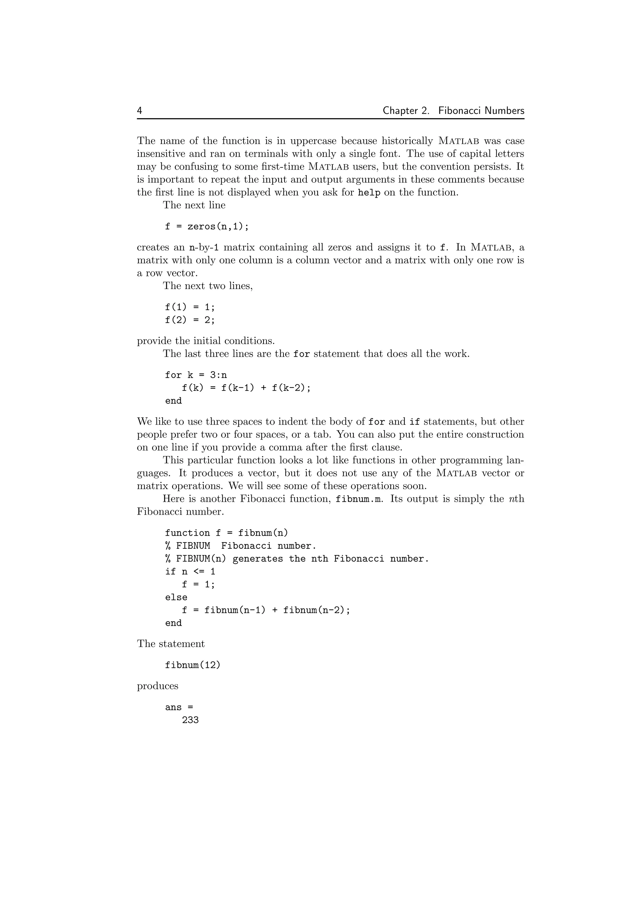 Fibonacci using matlab | PDF