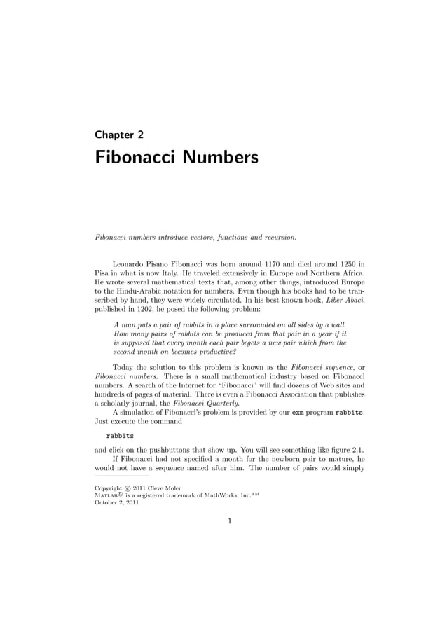 Fibonacci using matlab | PDF