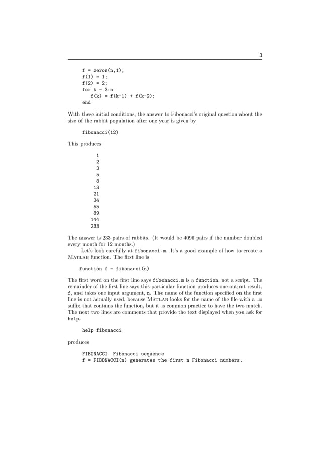 Fibonacci using matlab | PDF