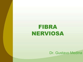 FIBRA
NERVIOSA
Dr. Gustavo Medina
 