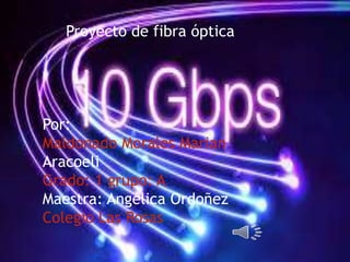 Proyecto de fibra óptica
Por:
Maldonado Morales Marian
Aracoeli
Grado: 1 grupo: A
Maestra: Angélica Ordoñez
Colegio Las Rosas
 
