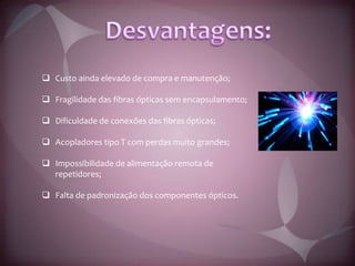 Esta abordagem foi adoptada numa altura em que se esperava um crescimento acentuado do uso desta tecnologia (Fibra Óptica). 