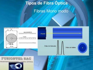 Tipos de Fibra Óptica
    Fibras Mono modo
 