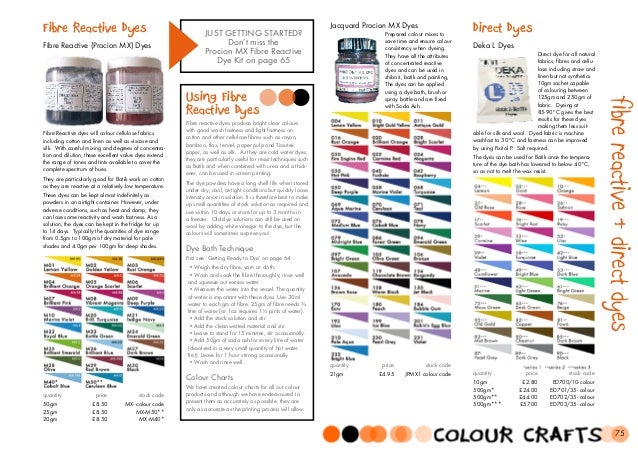 Jacquard Dyes Color Chart