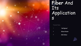 Fiber And
Its
Application
s
YashAgrawal
• ShivamSrivastav
• Rohit kUmar
 