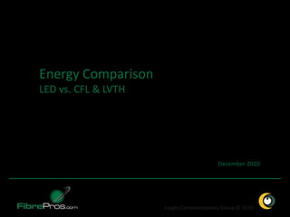 Energy Comparison
LED vs. CFL & LVTH




                                          December 2010




                     Insight Communications Group © 2010
 
