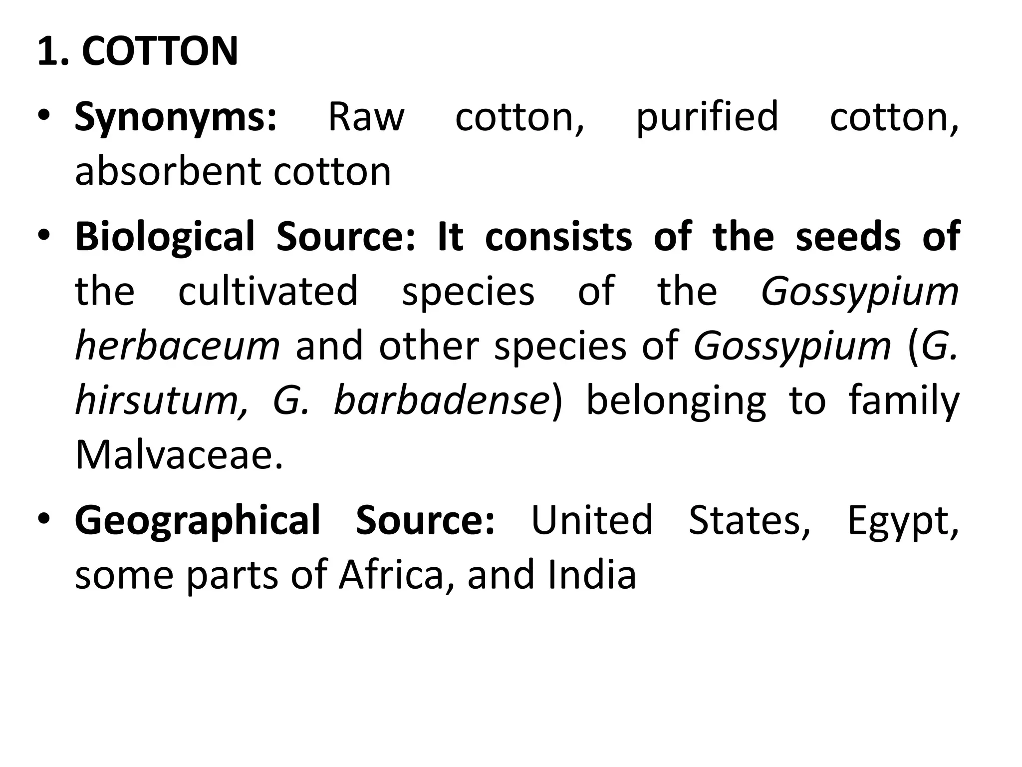 Fibres (cotton, jute, hemp) | PPTX