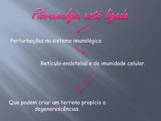Perturbações no sistema imunológico



            Retículo-endotelial e da imunidade celular.




Que podem criar um terreno propício a
        degenerescências.
 