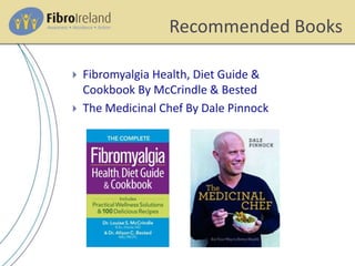 Recommended Books
 Fibromyalgia Health, Diet Guide &
Cookbook By McCrindle & Bested
 The Medicinal Chef By Dale Pinnock
 