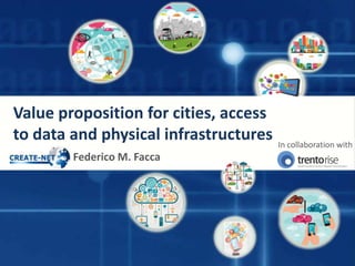 Value proposition for cities, access
to data and physical infrastructures
Federico M. Facca
In collaboration with
 