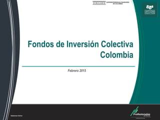 Fondos de Inversión Colectiva
Fondos de Inversión Colectiva
Colombia
Febrero 2015
 