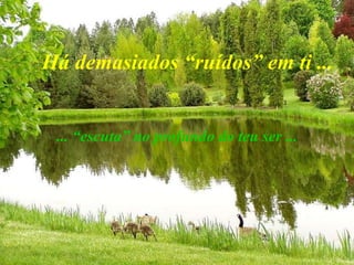 Há demasiados “ruídos” em ti ...   ... “escuta” no profundo do teu ser ... 