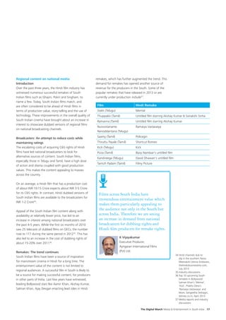 FICCI- Deloitte report - ‘Media & Entertainment in South India - the ...