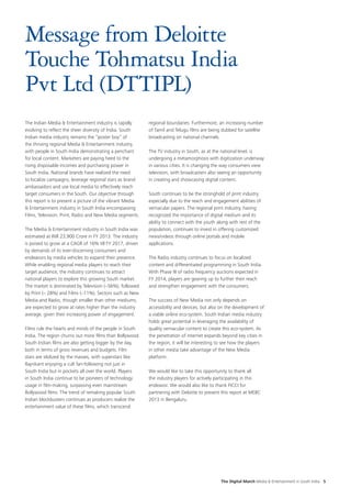 FICCI- Deloitte report - ‘Media & Entertainment in South India - the ...
