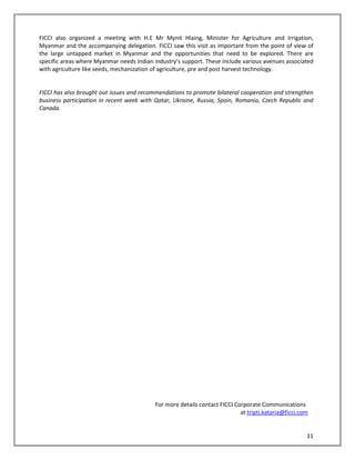 From the desk of Dr Didar Singh, Secretary Genera, FICCI