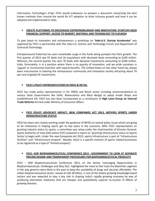 From the desk of Dr Didar Singh, Secretary Genera, FICCI