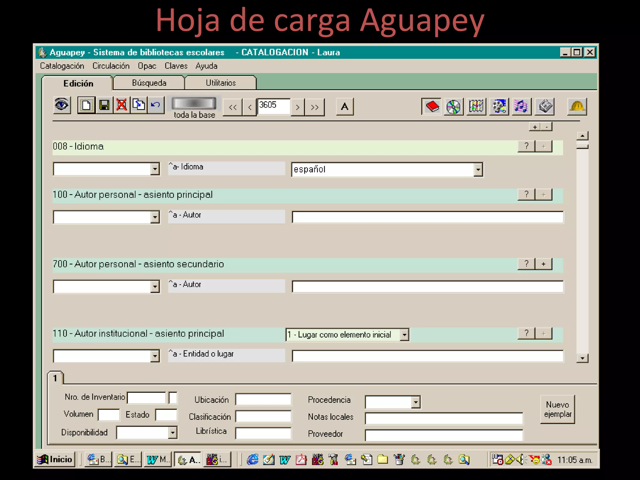 Hoja de carga Aguapey