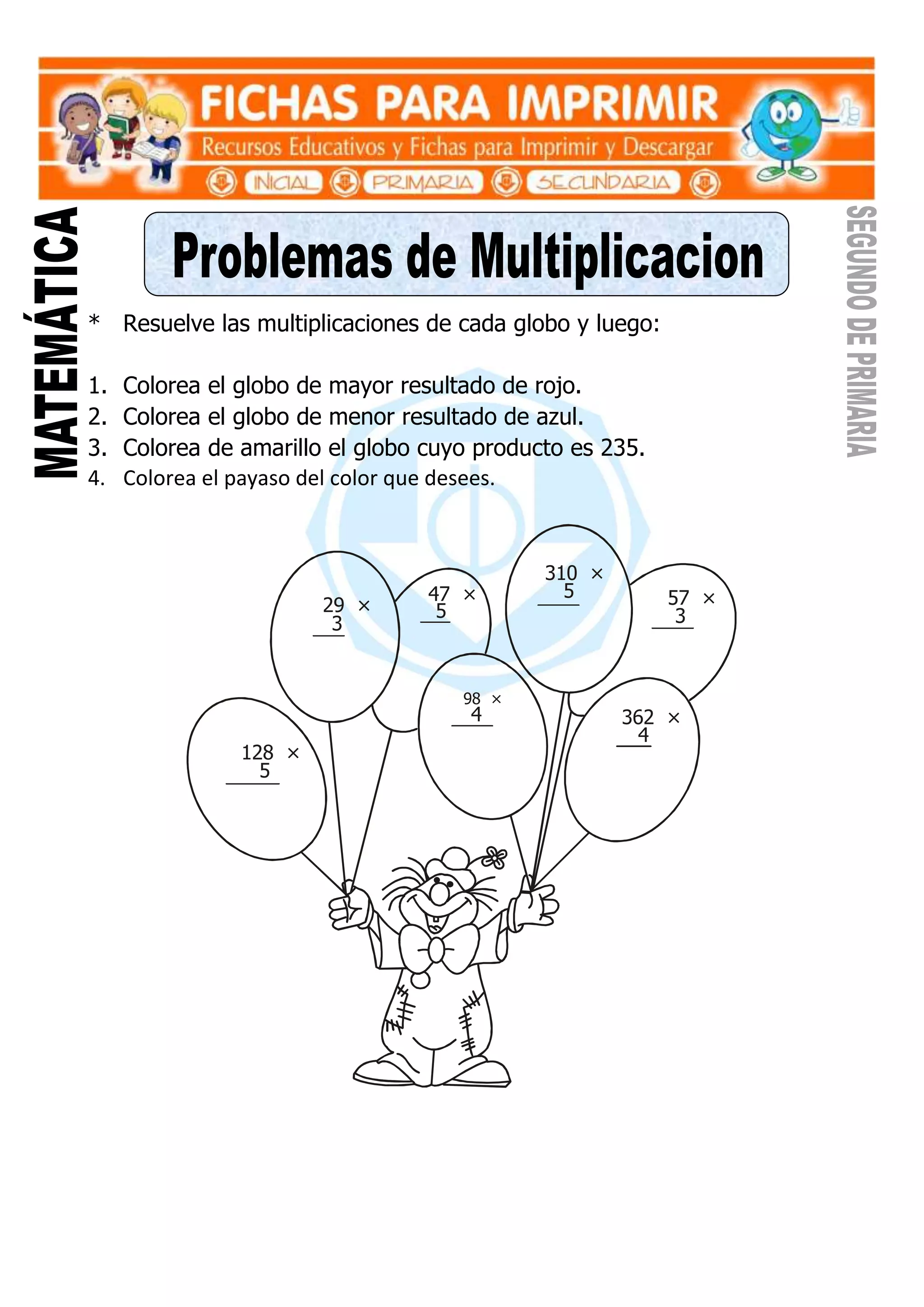 Ficha de Problemas de Multiplicacion para Segundo de Primaria doc ficha-de-problemas-de-multiplicacion-para-segundo-de-primaria-doc