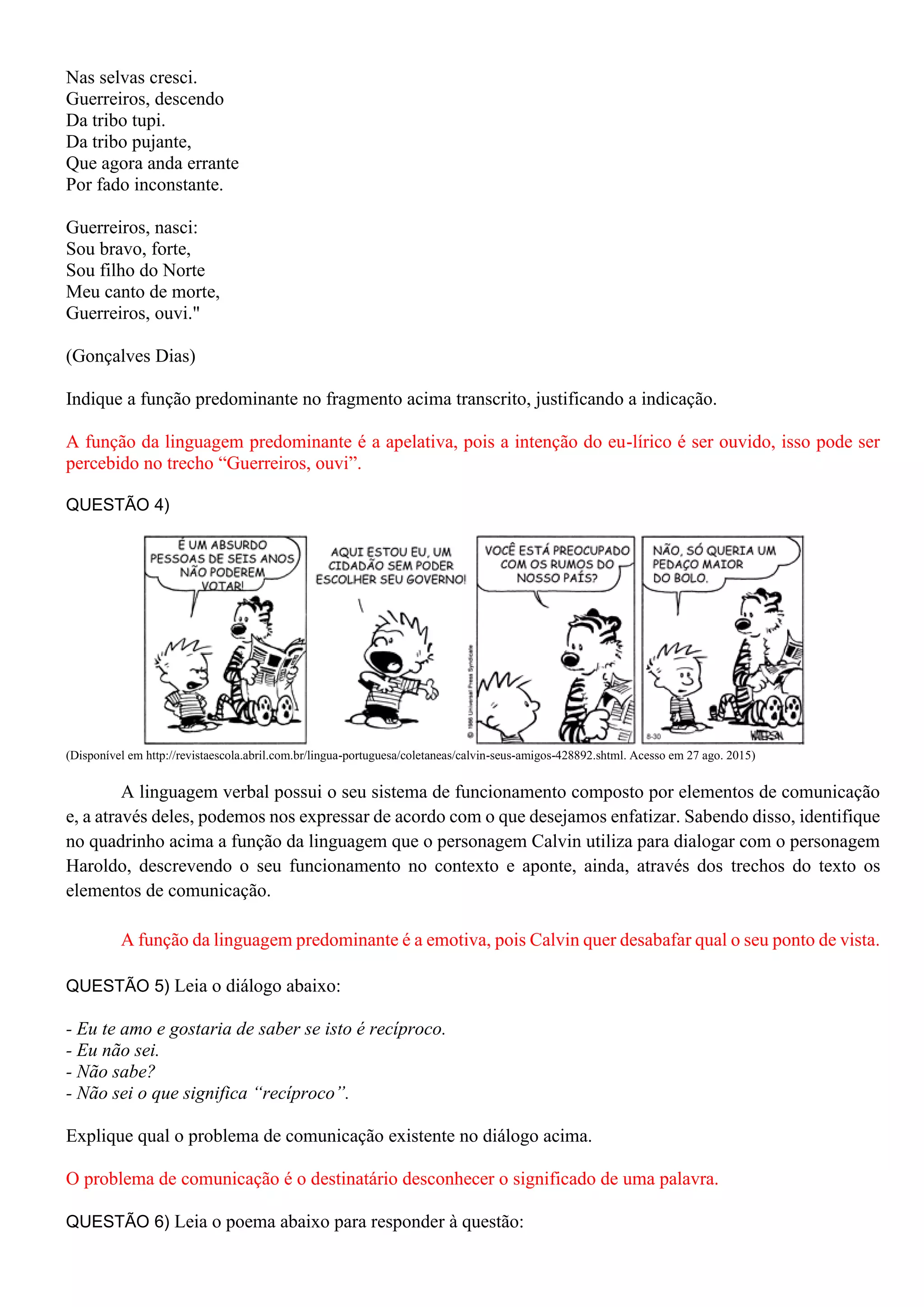 FICHA - FUNÇÕES DA LINGUAGEM - Gabarito.pdf