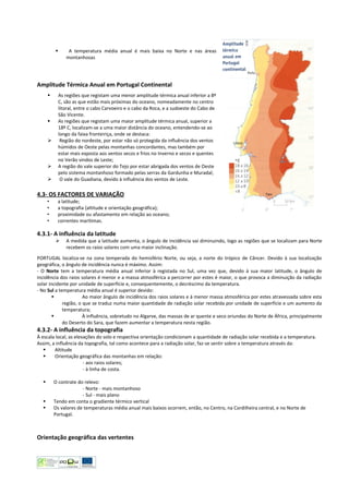 Ficha Informativa  - Clima De Portugal