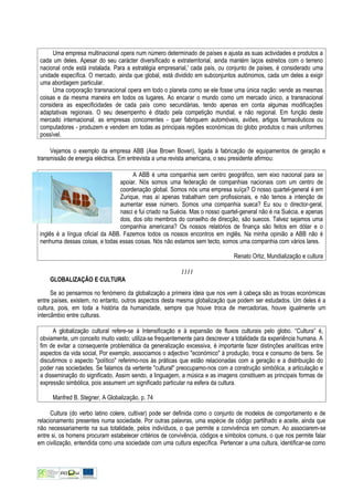 Ficha Informativa   GlobalizaçãO 2