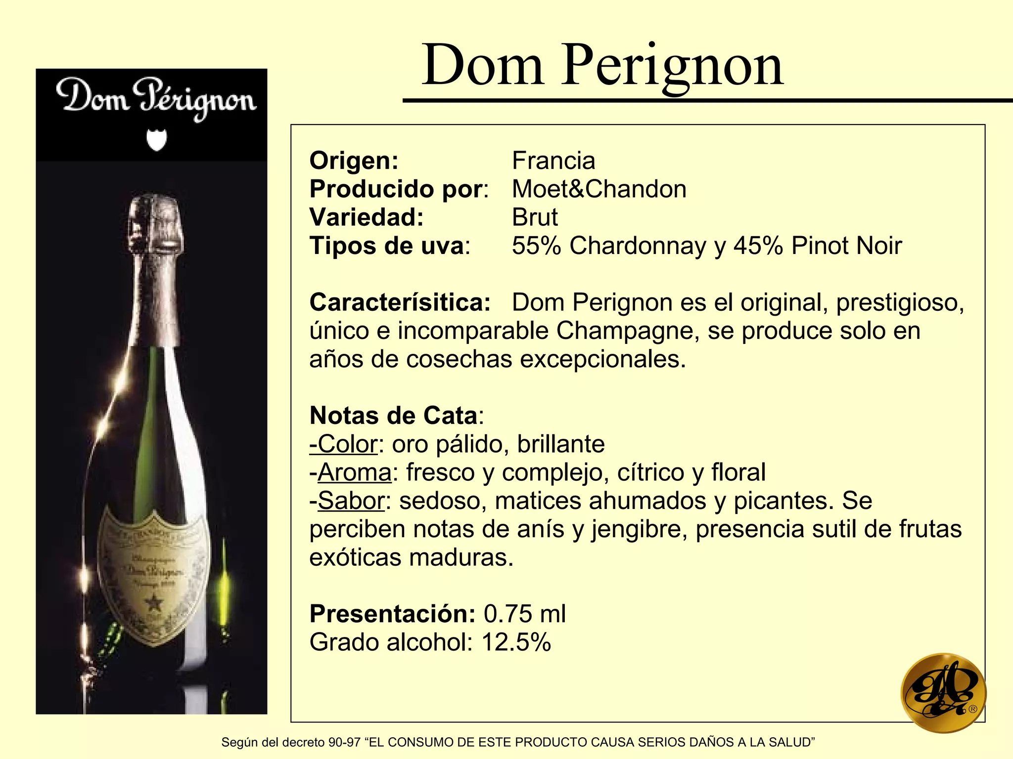 Ficha Tec Dom Perignon | PPT