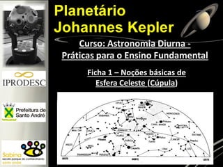 Ficha 1 – Noções básicas de
Esfera Celeste (Cúpula)
Curso: Astronomia Diurna -
Práticas para o Ensino Fundamental
 