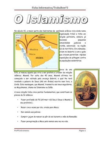 Ficha 3  islamismo