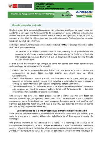 Ficha autoaprendizaje ciclo vi ciencia y tecnologia semana 3 | DOCX